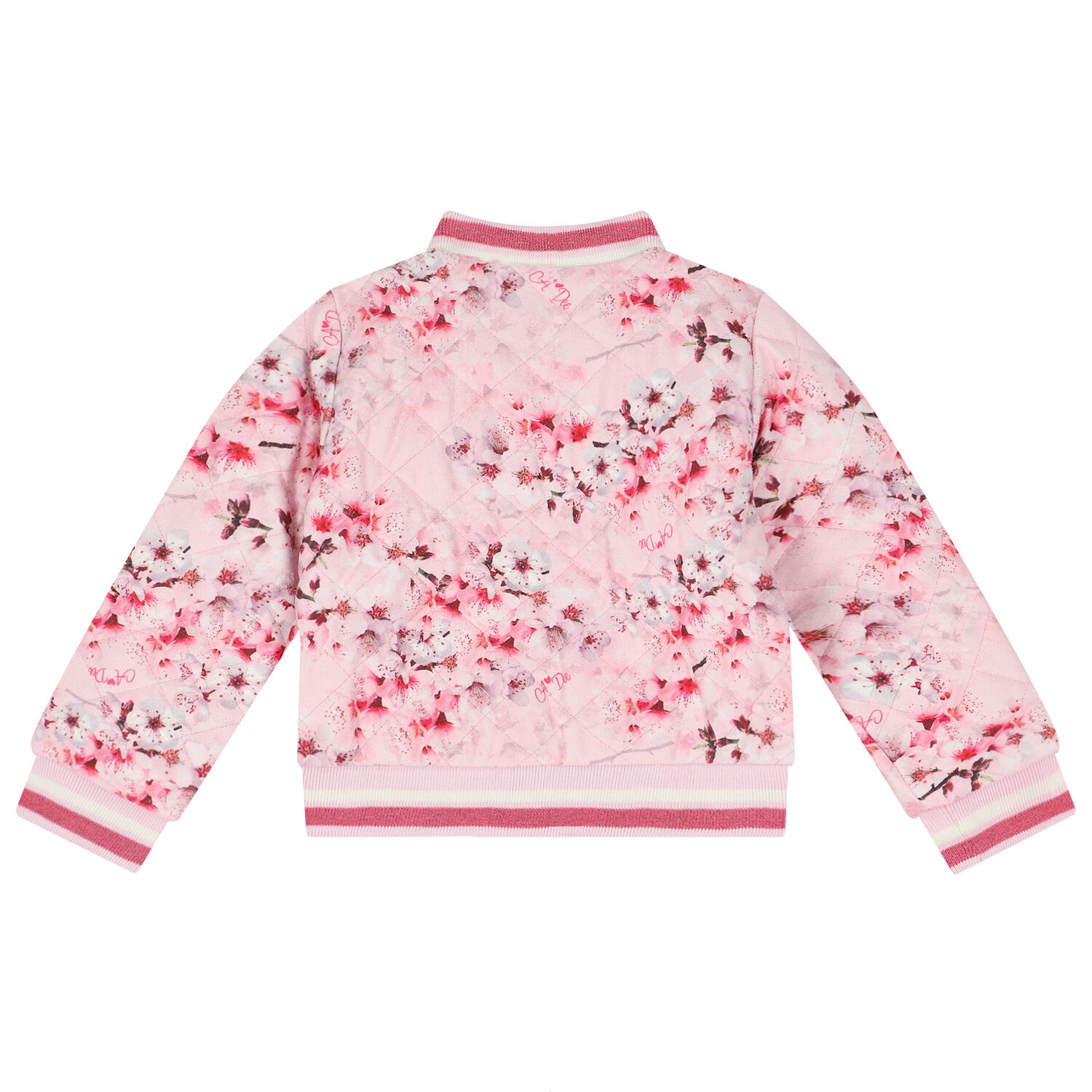 Girls Pink Floral Jacket, 1, hi-res