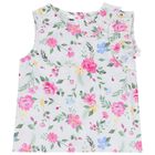 Girls White Floral Shorts Set, 1, hi-res