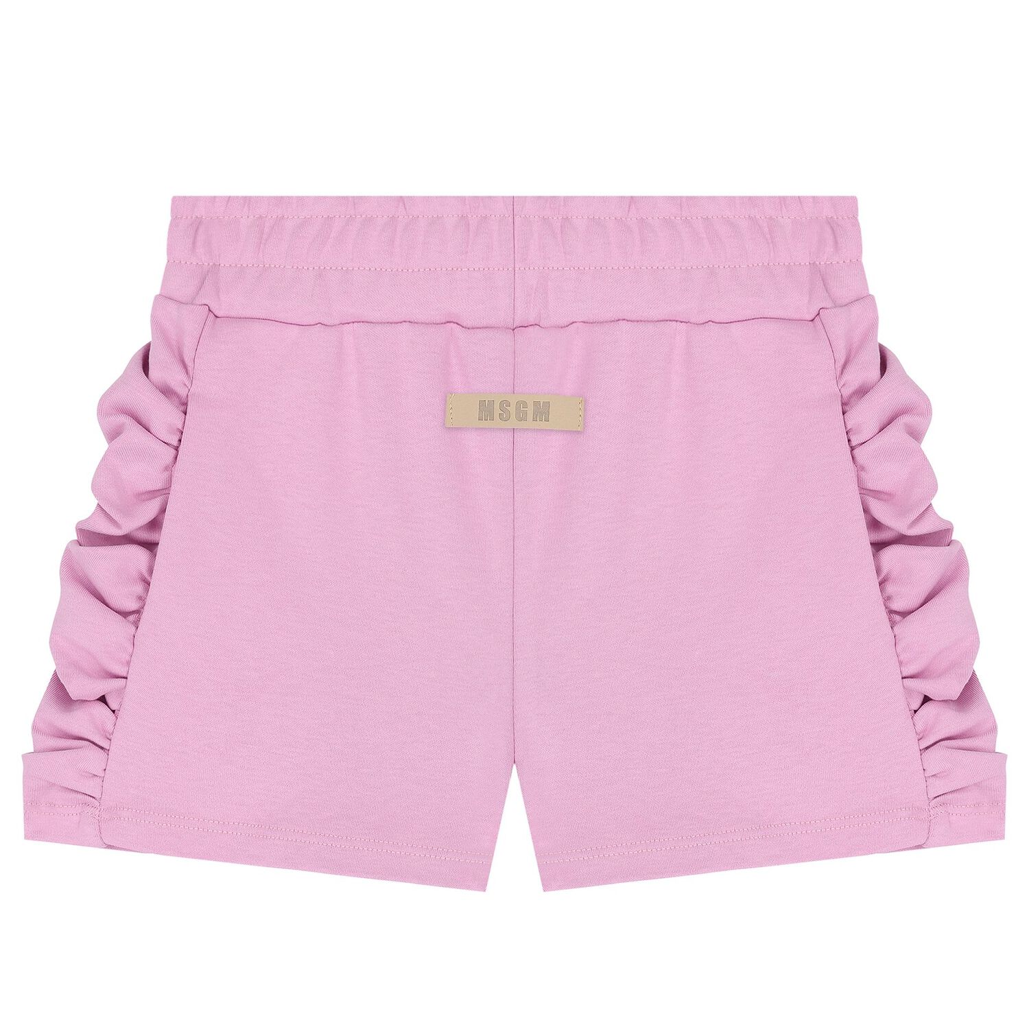Girls Pink Logo Ruffled Shorts, 2, hi-res
