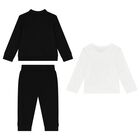 Younger Boys Black & White Logo Tracksuit Set, 1, hi-res