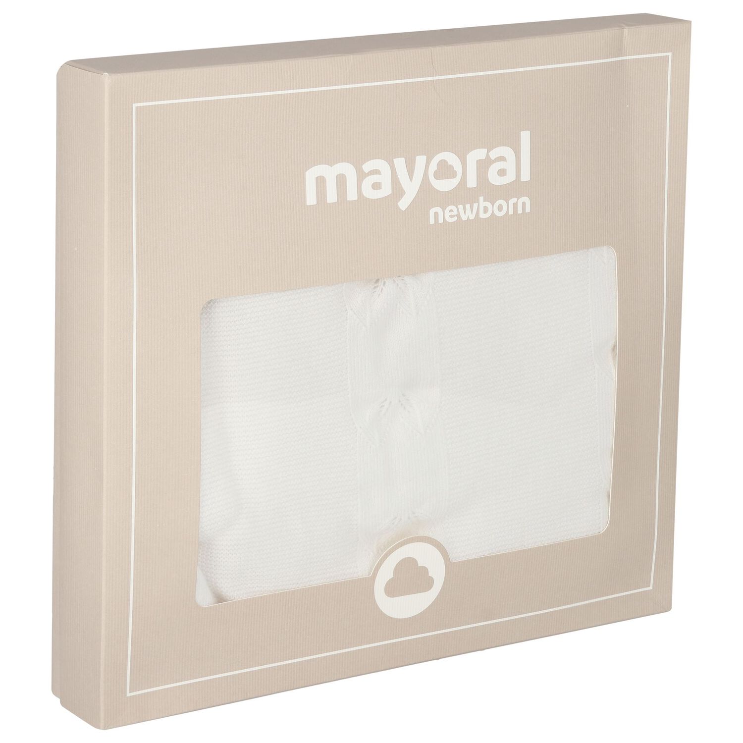 White Cotton Knit Baby Blanket, 2, hi-res