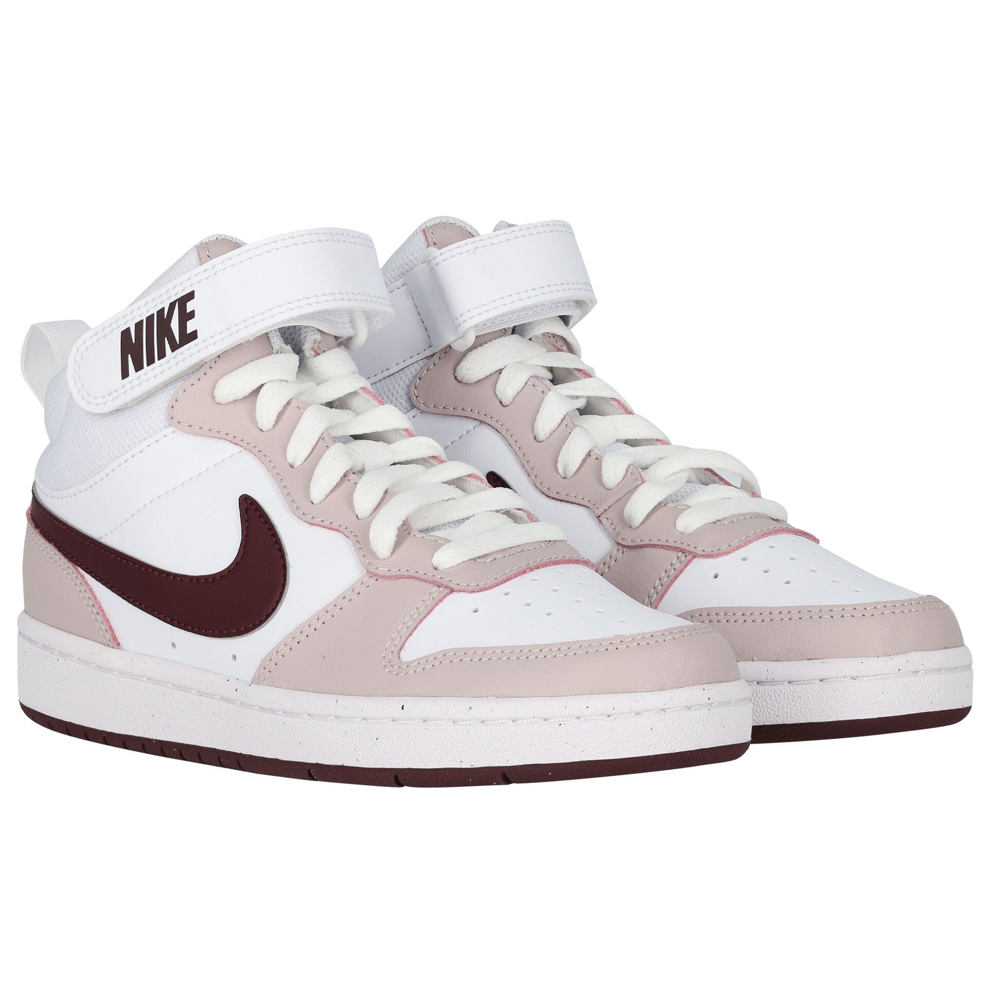 Nike Kids White Pink Nike Court Borough Mid 2 Trainers Junior Couture UK