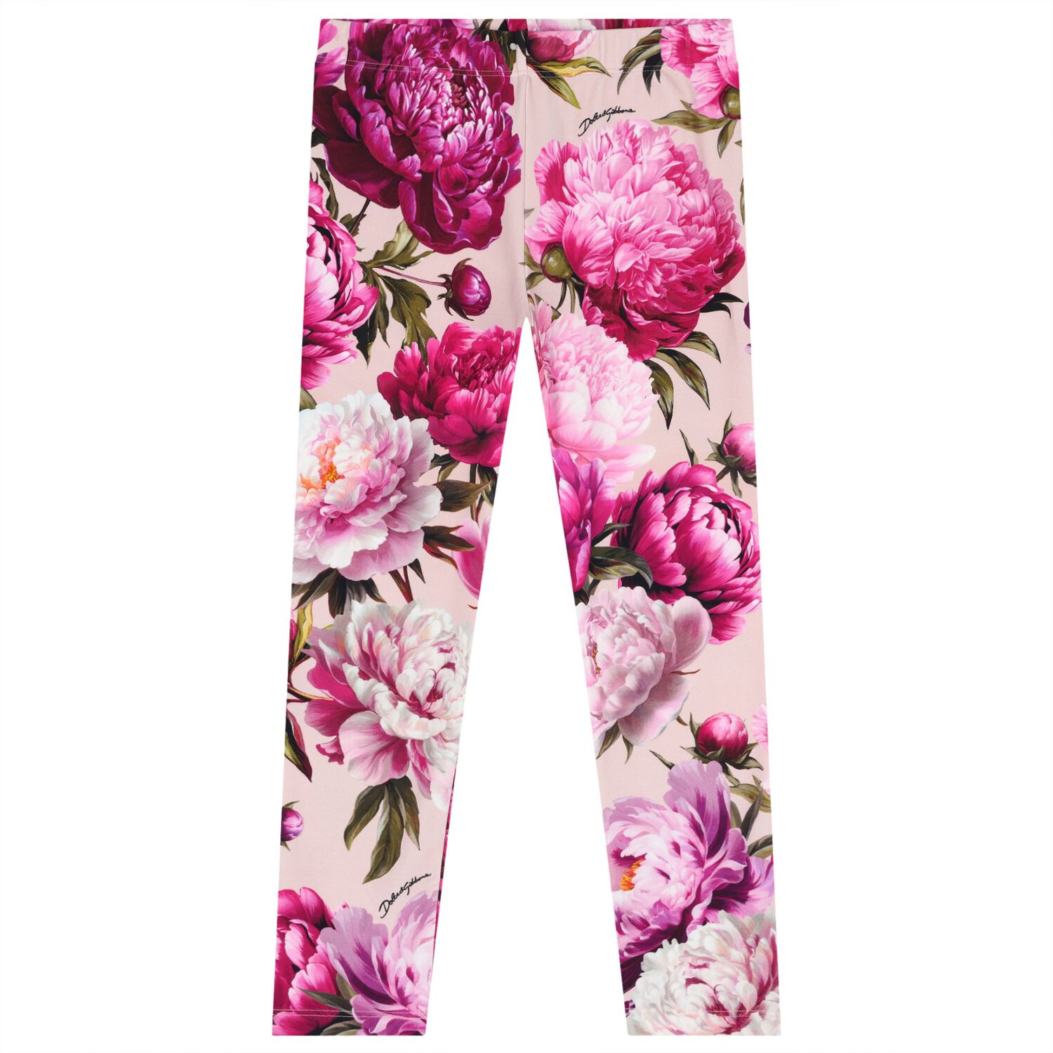 Girls Pink Peony Leggings, 1, hi-res