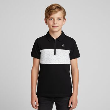 Boys Black Logo Polo Shirt
