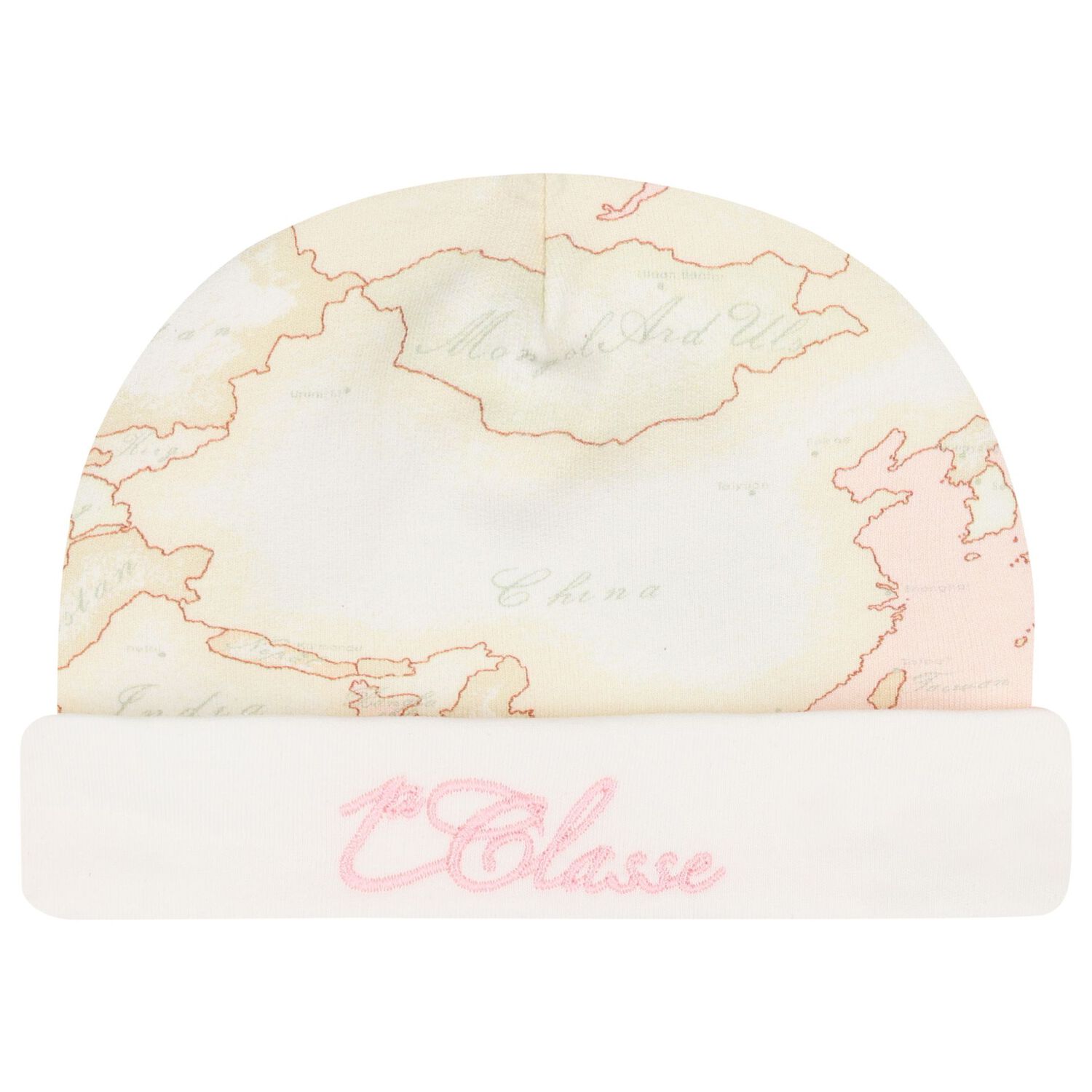 Baby Girls Ivory, Pink & Beige Geo Map Babygrow Set, 1, hi-res