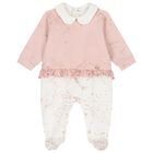 Baby Girls Pink & Ivory Geo Map Babygrow, 1, hi-res