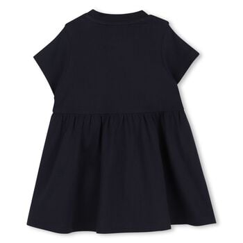 Younger Girls Navy Blue Tiger Logo Dress