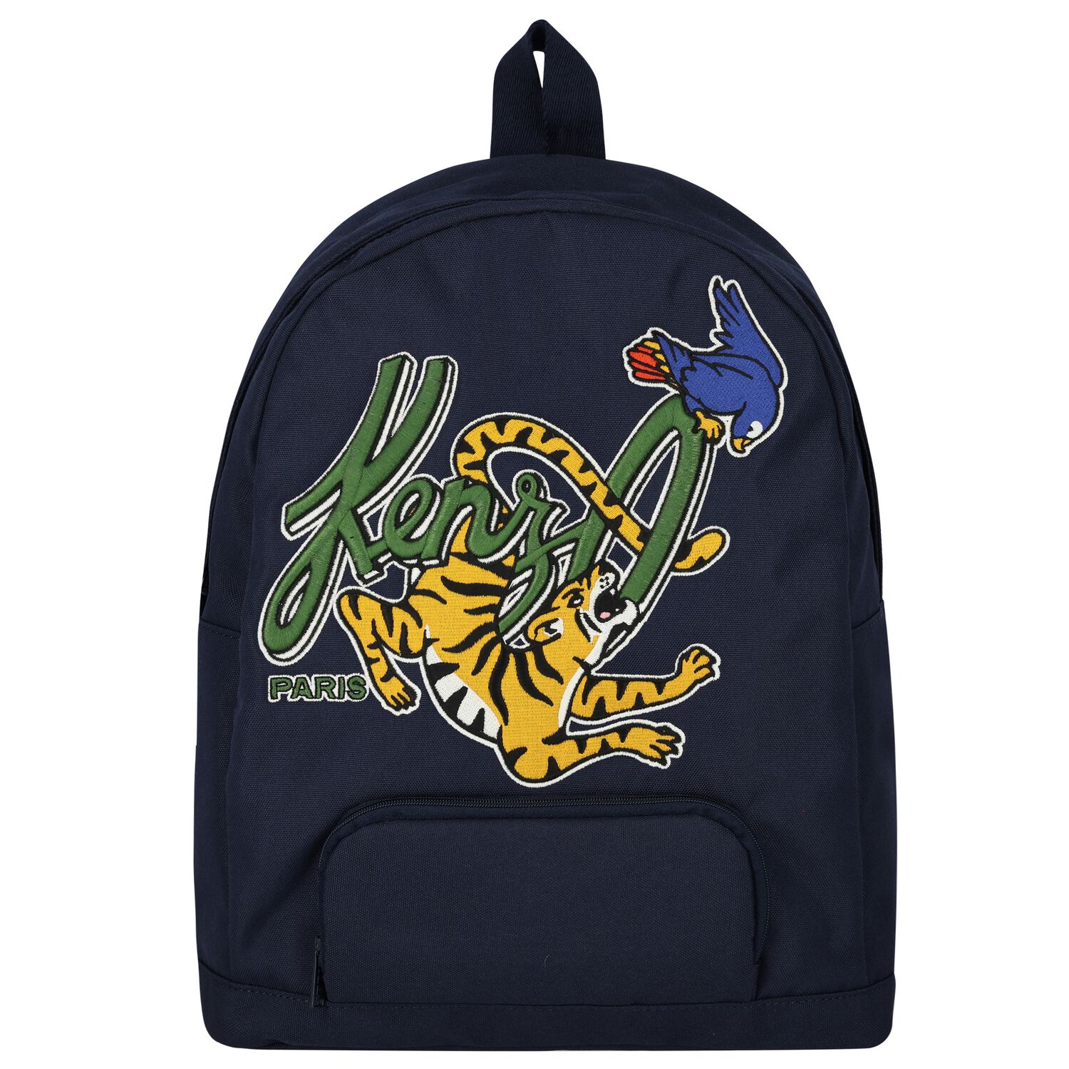 Boys Navy Blue Logo Backpack, 1, hi-res