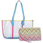 Girls Multi-Coloured Striped Tote Bag, 1, hi-res