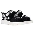 Black & White Logo Velcro Sandals, 1, hi-res