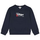 Boys Navy Blue Logo Sweatshirt, 1, hi-res