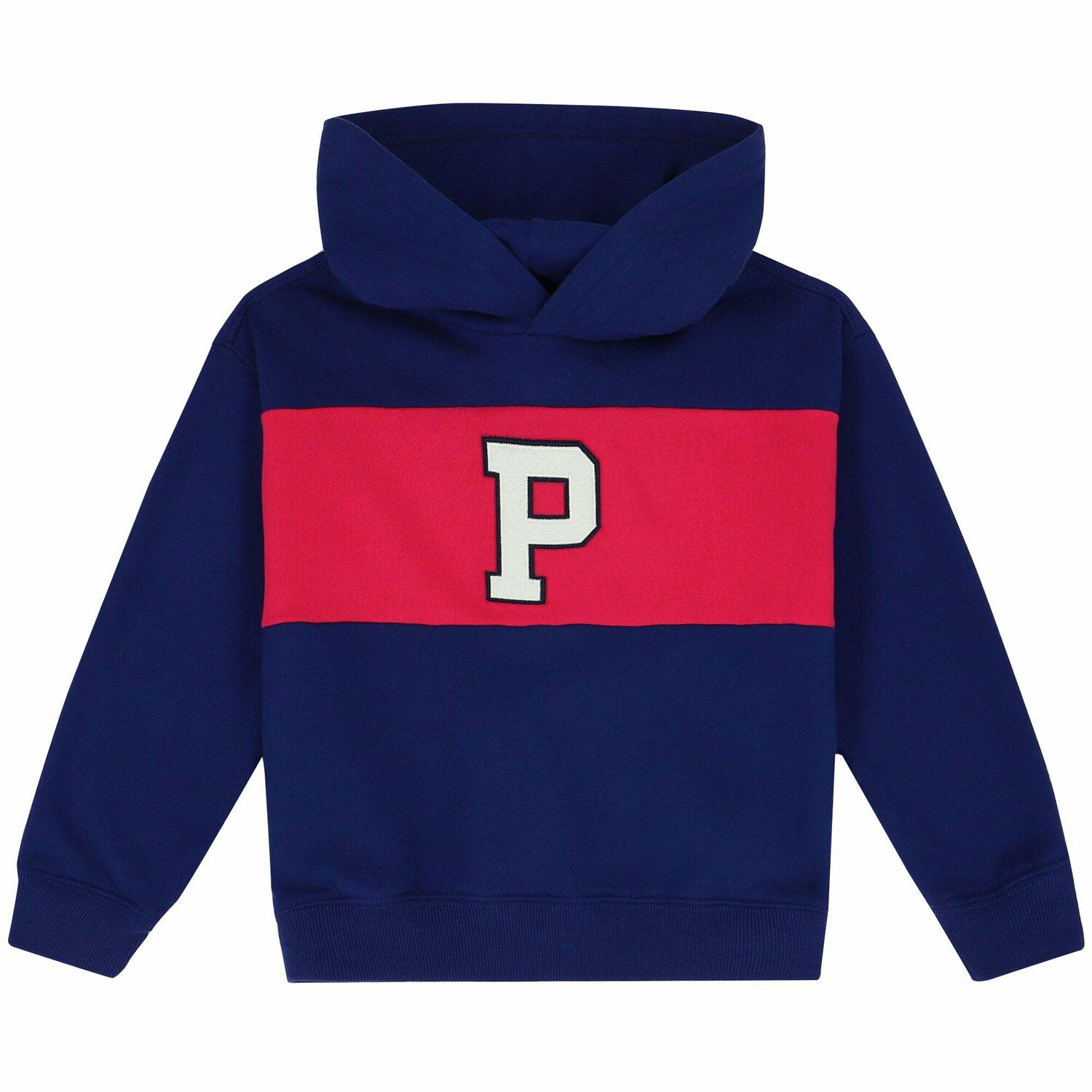 Girls Blue & Pink Hooded Top, 1, hi-res