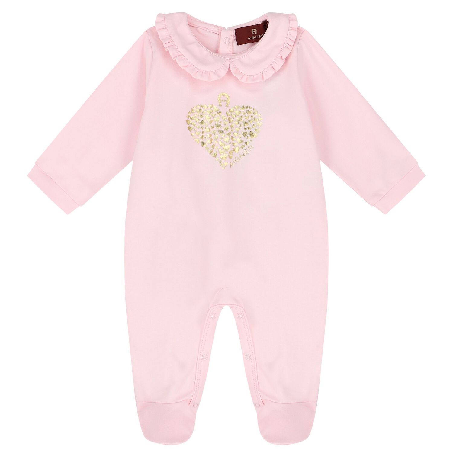 Baby Girls Pink Heart Logo Babygrow, 2, hi-res image number null