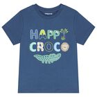 Younger Boys Blue Crocodile T-Shirt, 1, hi-res