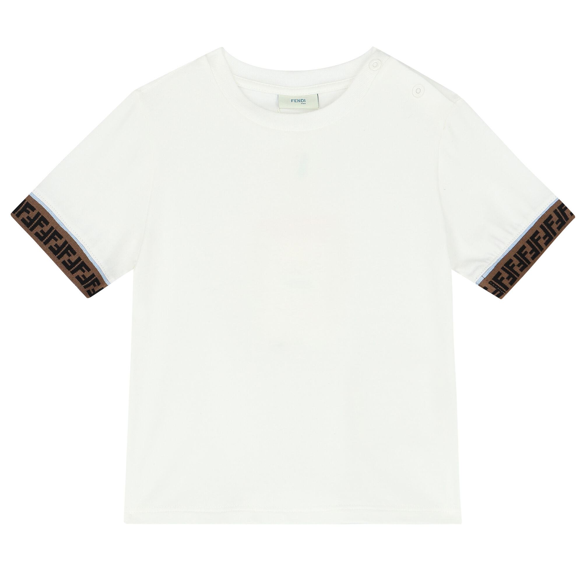 Fendi Baby Boys White Logo T Shirt Junior Couture UK