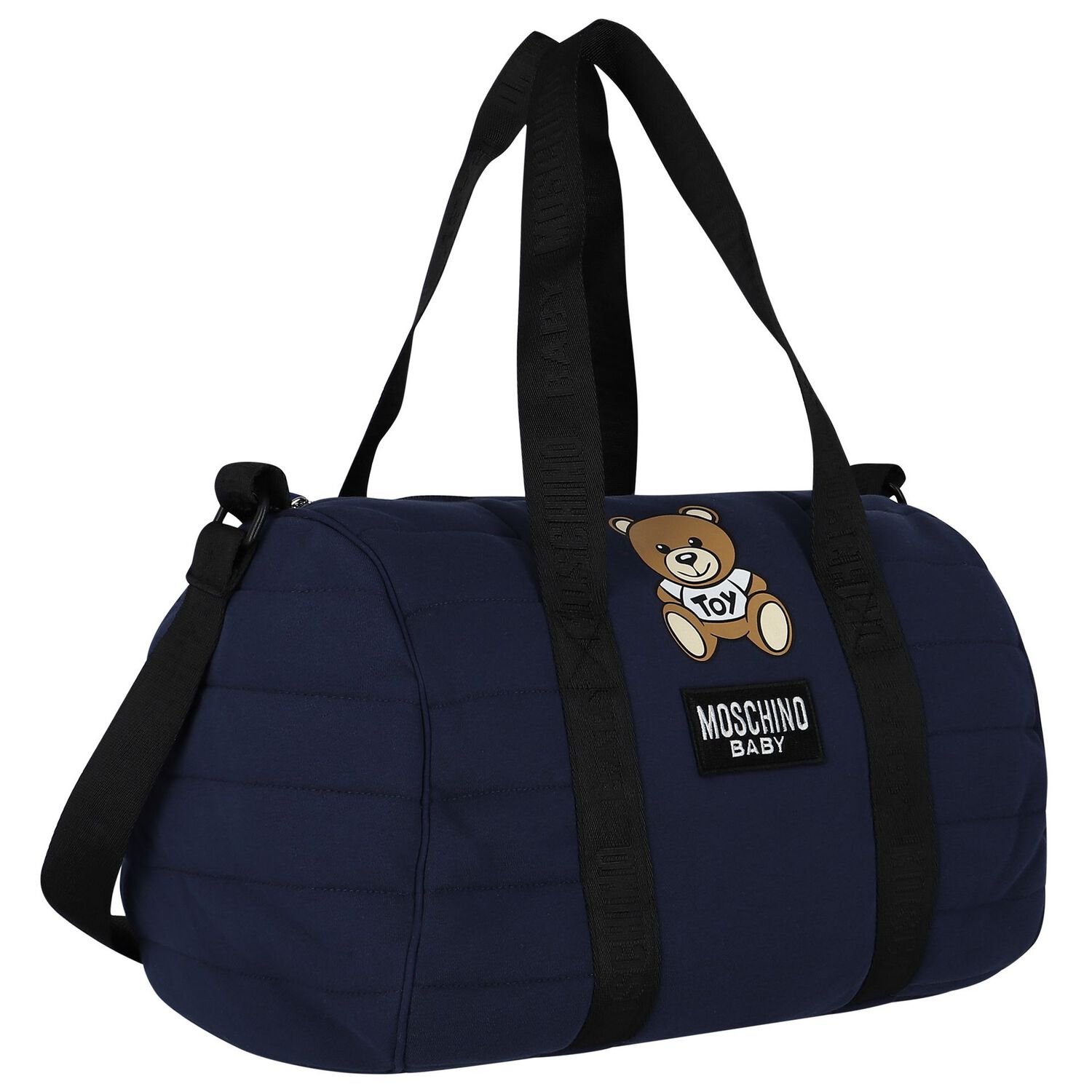 Navy Blue Teddy Bear Logo Baby Changing Bag, 2, hi-res