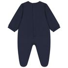 Baby Boys Navy Blue & Gold Babygrow, Hat & Bib Gift Set, 1, hi-res
