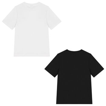 Boys White & Black Logo T-Shirts (2 Pack)