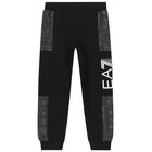 Boys Black & Grey Logo Joggers, 1, hi-res