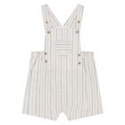 Baby Boys Beige & White Dungaree Set, 1, hi-res