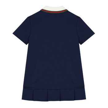 Baby Girls Navy & Red Logo Polo Dress