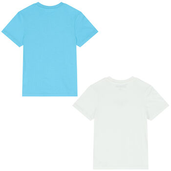 Boys White & Blue Logo T-Shirts ( 2-Pack )