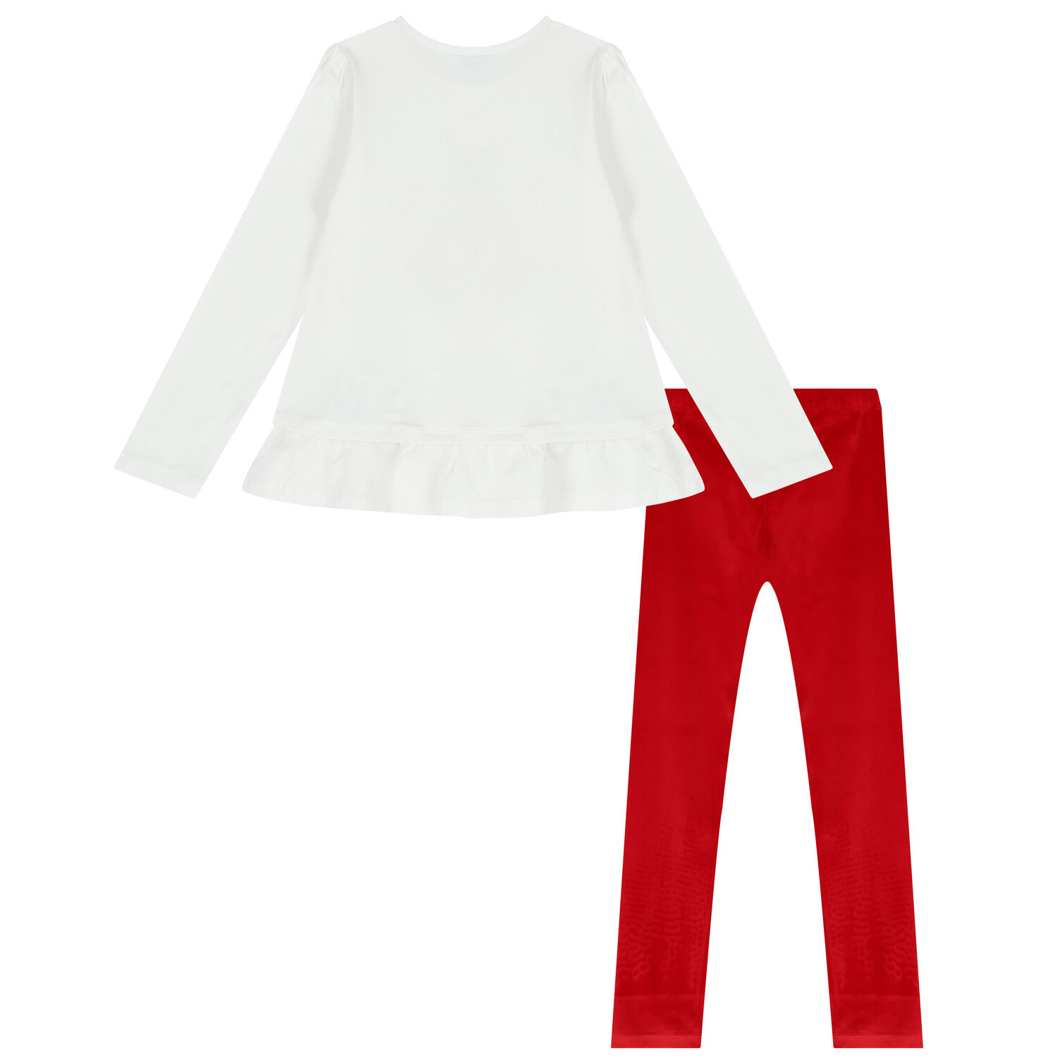 Girls White & Red Leggings Set, 1, hi-res