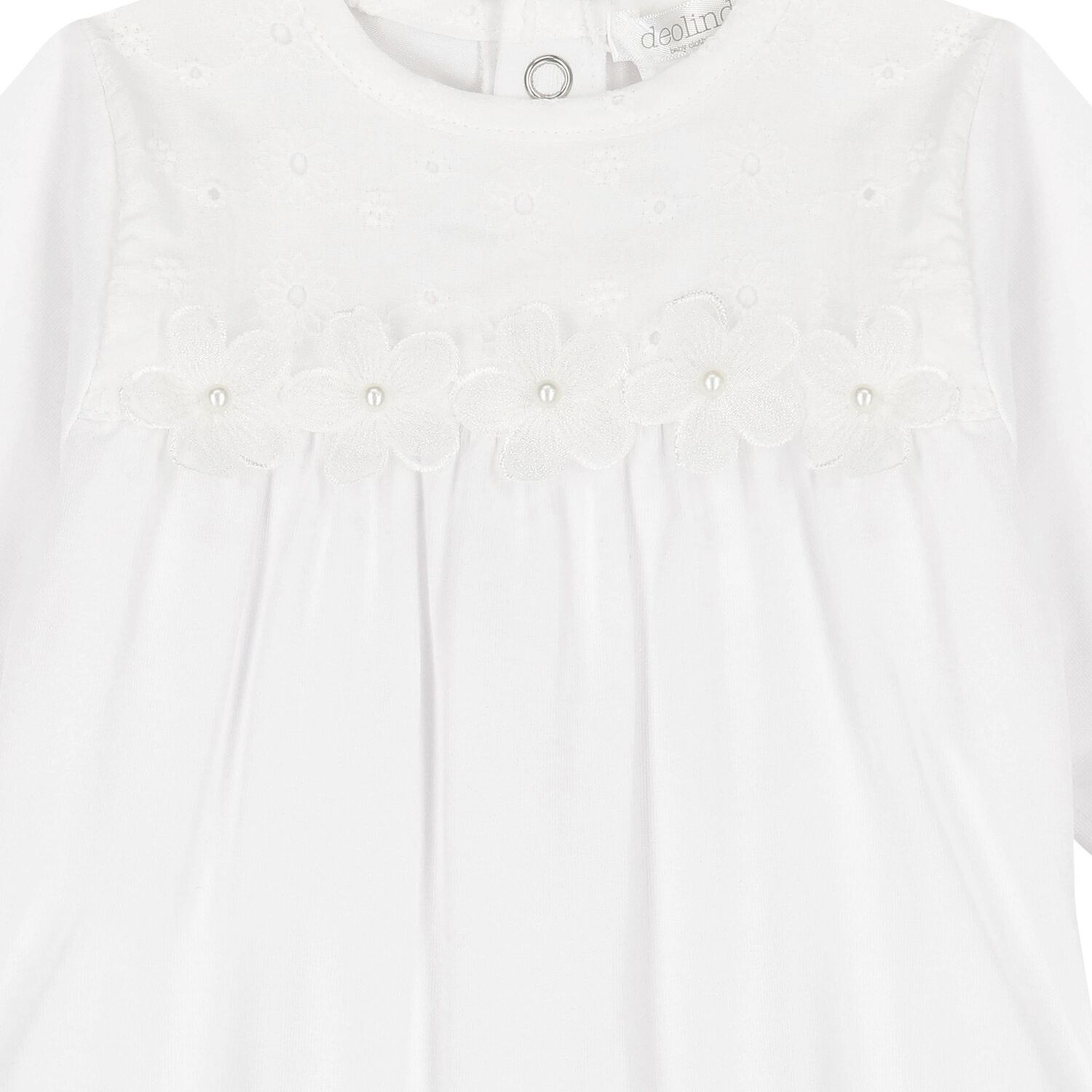 Baby Girls White Floral Babygrow, 1, hi-res image number null