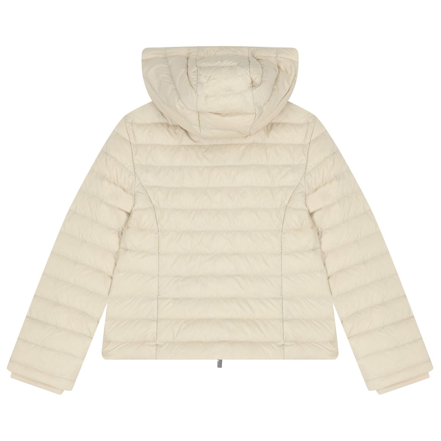 Girls Beige Hooded Puffer Jacket, 1, hi-res