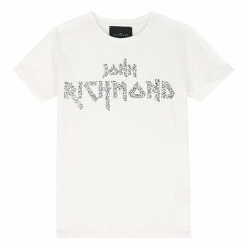 Girls White Embellished T-Shirt