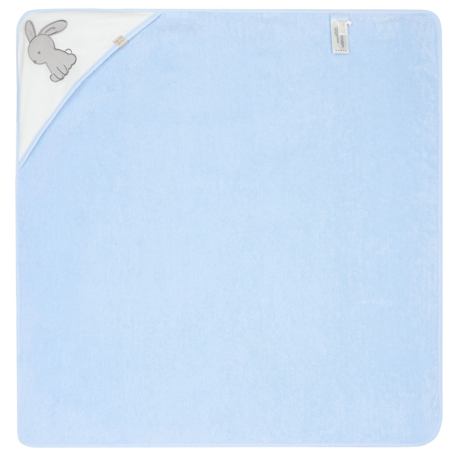 Baby Boys Blue Rabbit Hooded Towel, 2, hi-res