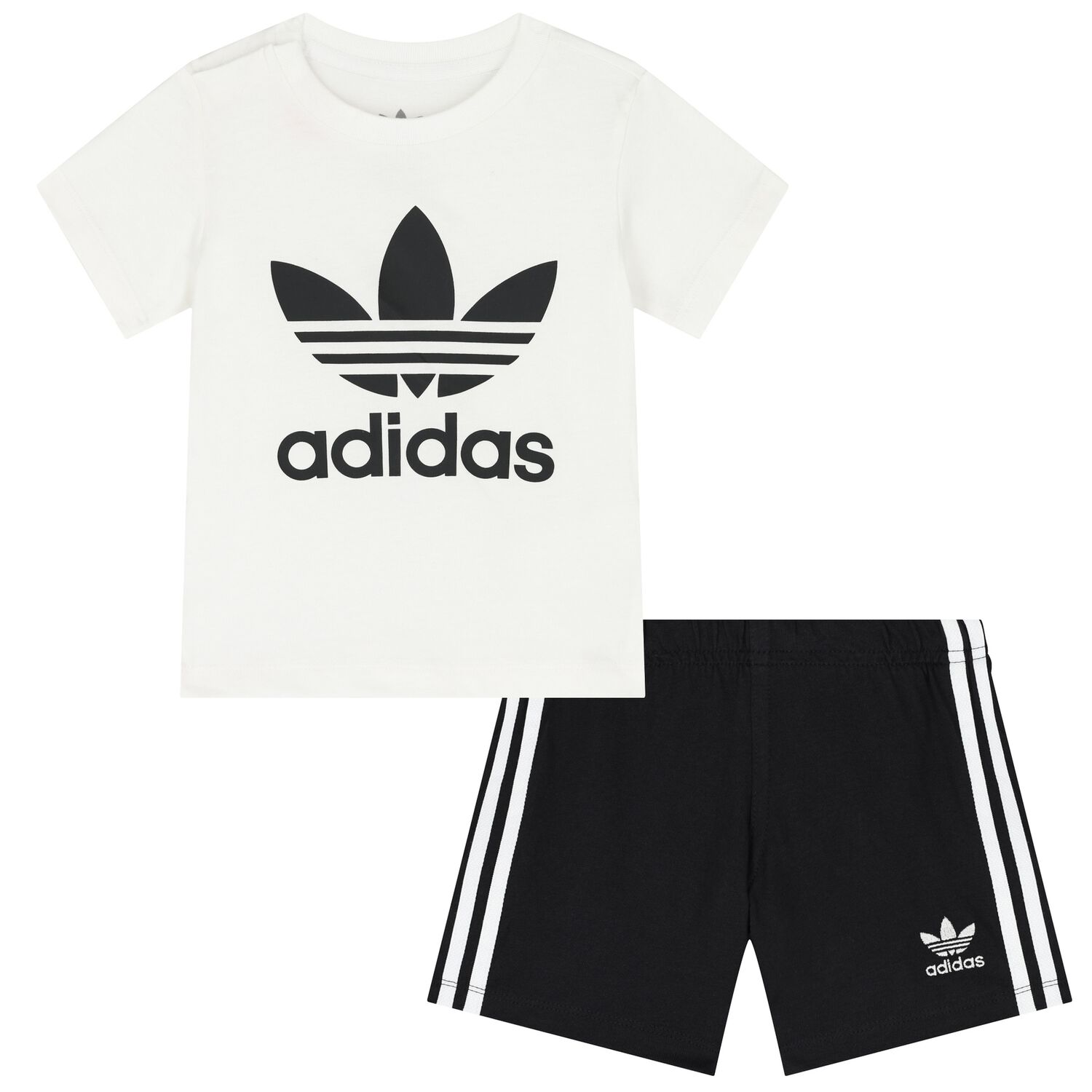 White & Black Logo Shorts Set, 1, hi-res image number null