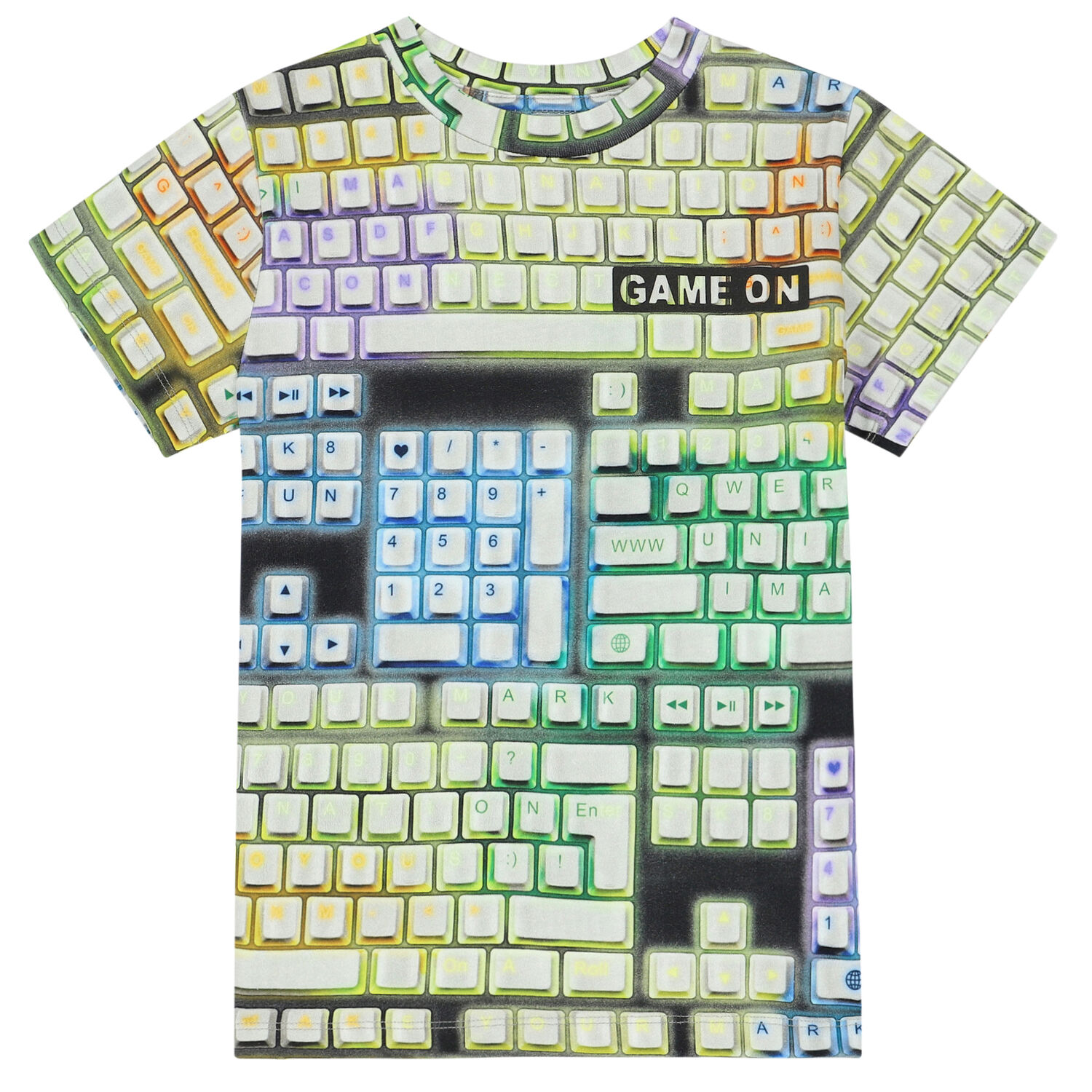 Boys Multi-Colored Keyboard T-Shirt, 1, hi-res image number null