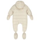 Baby Boys Beige Padded Snowsuit, 1, hi-res