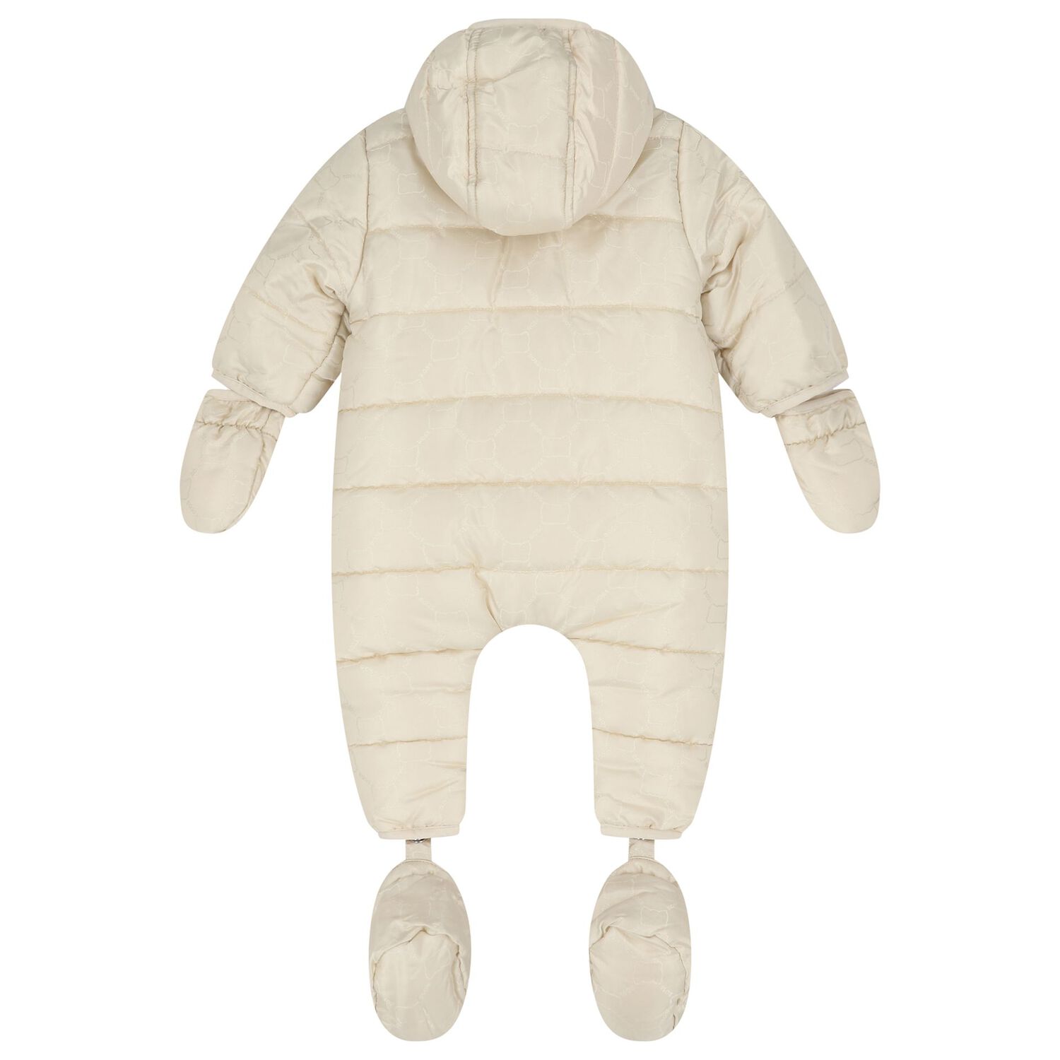 Baby Boys Beige Padded Snowsuit, 1, hi-res