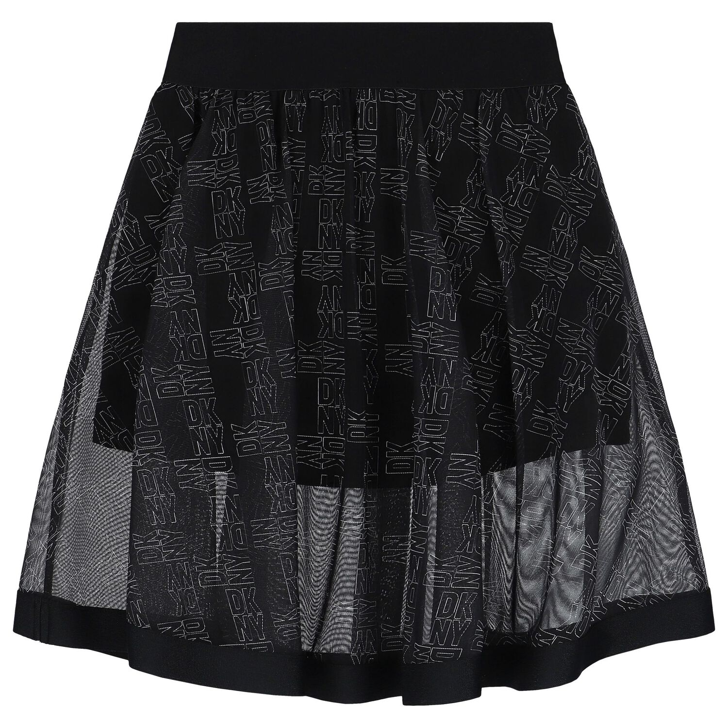 Girls Black Logo Skirt, 1, hi-res