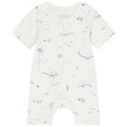 Baby Boys White & Navy Blue Rompers ( 2 Pack ), 2, hi-res