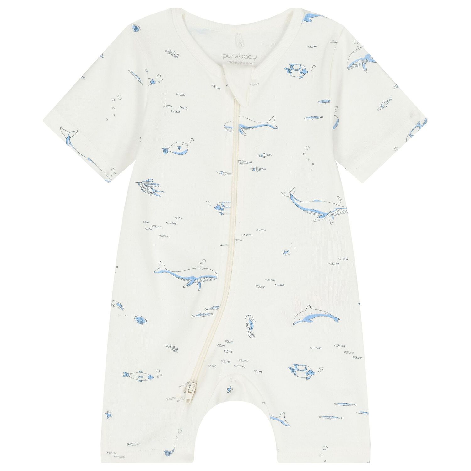 Baby Boys White & Navy Blue Rompers ( 2 Pack ), 2, hi-res image number null