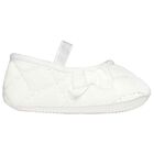 Baby Girls White Velvet Pre Walker Shoes, 1, hi-res