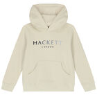 Boys Ivory Logo Hooded Top, 2, hi-res