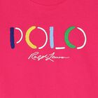 Girls Pink Logo Knitted Sweatshirt, 1, hi-res