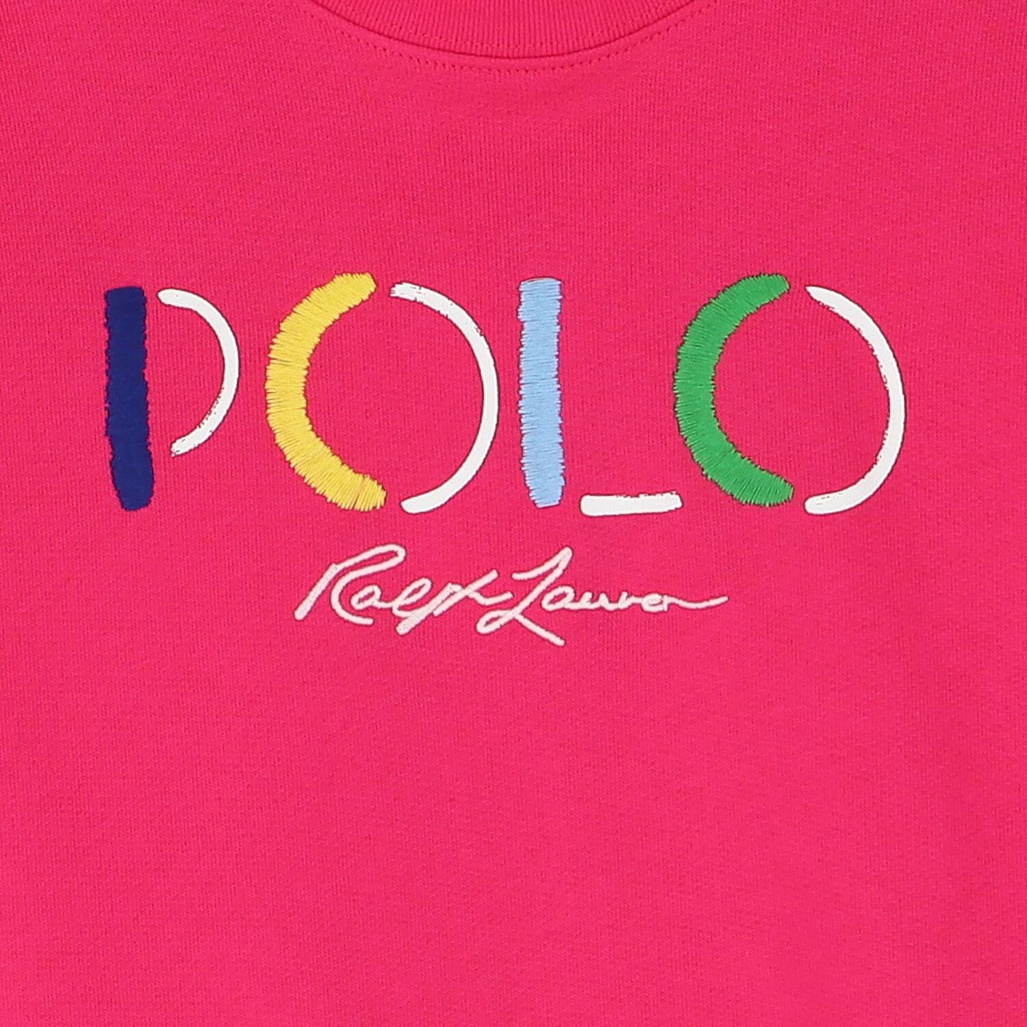 Girls Pink Logo Knitted Sweatshirt, 1, hi-res