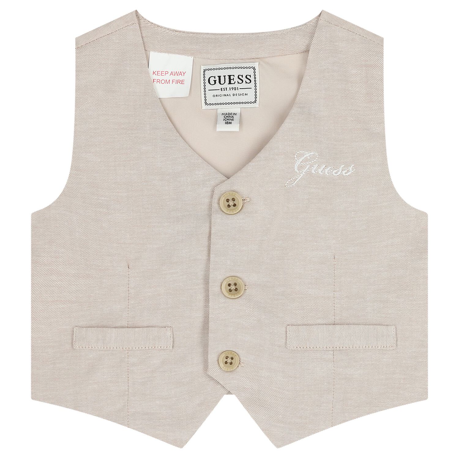 Baby Boys Beige & White Shorts Set, 1, hi-res