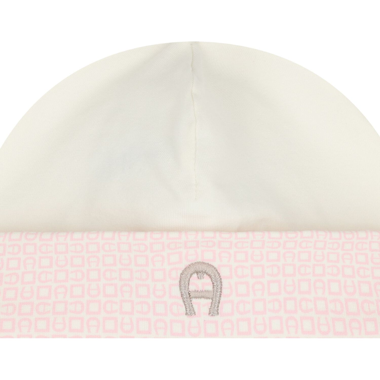 Baby Girls Ivory & Pink Logo Hat, 3, hi-res