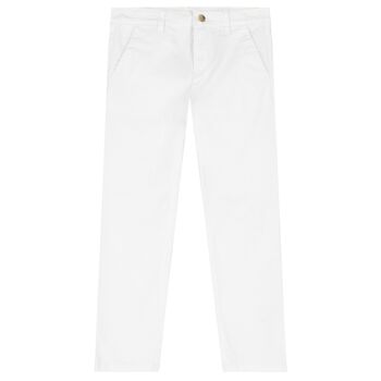 Boys White Chino Trousers