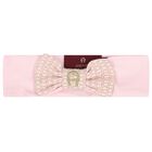 Baby Girls Pink Bow Logo Headband, 2, hi-res