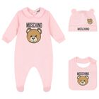 Baby Girls Pink Teddy Bear Logo Babygrow Gift Set, 5, hi-res