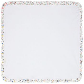 Baby Girls White Floral Blanket