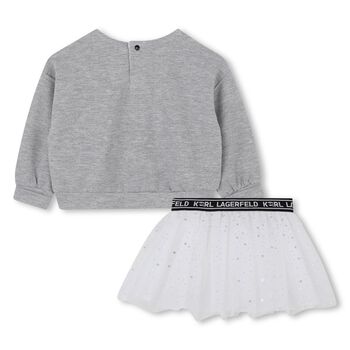Younger Girls Grey & White Logo Skirt, 1 Younger Girls Grey & White Logo Skirt
