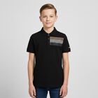 Boys Black Logo Polo Shirt, 1, hi-res